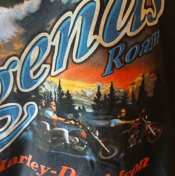 Vintage Harley-Davidson Black Biker Graphic Tee West LA , CA Size Medium - Picture 7 of 14